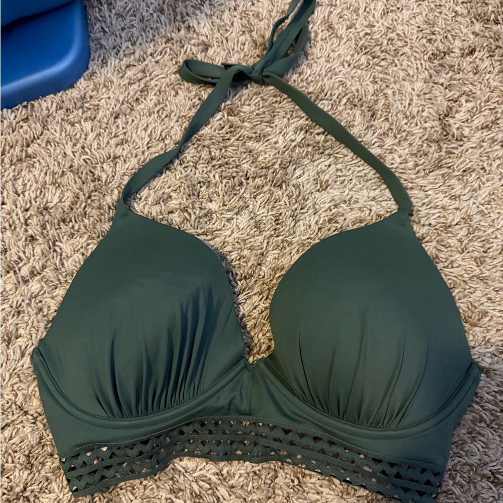 Green Halter Bikini Top